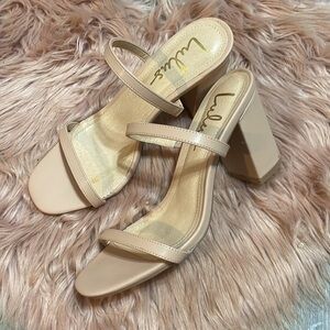 Lulus Cream Straps Heels Sandals Size 7.5